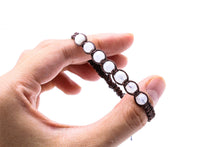 Load image into Gallery viewer, Handmade Moonstone Bracelet: Woven Cord, Intuition Stone