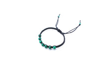 Load image into Gallery viewer, Handmade Malachite Bead Bracelet, Adjustable Woven Cord