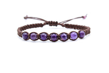 Load image into Gallery viewer, Handmade Amethyst Beaded Bracelet, Adjustable Crystal Healing