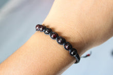 Load image into Gallery viewer, Handmade Garnet Bead Bracelet, Hypoallergenic Cord