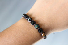 Load image into Gallery viewer, Handmade Grounding Gemstone Bracelet: Black Onyx, Tiger Iron, Hematite