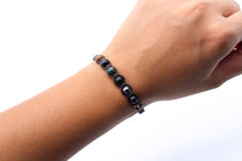 Load image into Gallery viewer, Handmade Grounding Gemstone Bracelet: Black Onyx, Tiger Iron, Hematite
