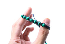 Load image into Gallery viewer, Handmade Malachite Bead Bracelet, Adjustable Woven Cord