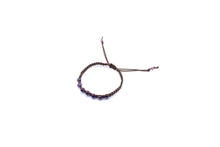 Load image into Gallery viewer, Handmade Amethyst Beaded Bracelet, Adjustable Crystal Healing