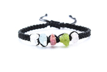 Load image into Gallery viewer, Libra Raw Gemstone Bracelet - Clear Quartz - Aquamarine - Pink Tourmaline - Peridot - Rose Quartz