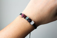 Load image into Gallery viewer, Aquarius Raw Gemstone Bracelet - Pink Tourmaline - Garnet - Aquamarine - Amethyst - Moonstone