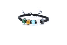 Load image into Gallery viewer, Gemini Raw Gemstone Bracelet - Emerald - Citrine - Blue Apatite - Clear Quartz - Blue Sapphire