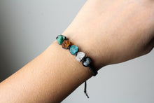 Load image into Gallery viewer, Gemini Raw Gemstone Bracelet - Emerald - Citrine - Blue Apatite - Clear Quartz - Blue Sapphire