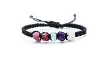 Load image into Gallery viewer, Aquarius Raw Gemstone Bracelet - Pink Tourmaline - Garnet - Aquamarine - Amethyst - Moonstone