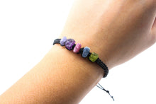 Load image into Gallery viewer, Sagittarius Raw Gemstone Bracelet - Peridot - Blue Sapphire - Pink Tourmaline - Amethyst - Tanzanite