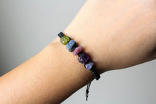 Load image into Gallery viewer, Sagittarius Raw Gemstone Bracelet - Peridot - Blue Sapphire - Pink Tourmaline - Amethyst - Tanzanite