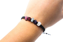 Load image into Gallery viewer, Aquarius Raw Gemstone Bracelet - Pink Tourmaline - Garnet - Aquamarine - Amethyst - Moonstone