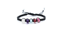 Load image into Gallery viewer, Aquarius Raw Gemstone Bracelet - Pink Tourmaline - Garnet - Aquamarine - Amethyst - Moonstone