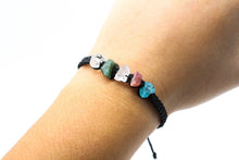 Load image into Gallery viewer, Taurus Raw Gemstone Bracelet - Blue Apatite - Pink Tourmaline - Rose Quartz - Emerald - Clear Quartz