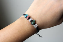 Load image into Gallery viewer, Taurus Raw Gemstone Bracelet - Blue Apatite - Pink Tourmaline - Rose Quartz - Emerald - Clear Quartz