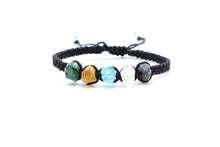 Load image into Gallery viewer, Gemini Raw Gemstone Bracelet - Emerald - Citrine - Blue Apatite - Clear Quartz - Blue Sapphire