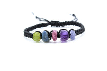 Load image into Gallery viewer, Sagittarius Raw Gemstone Bracelet - Peridot - Blue Sapphire - Pink Tourmaline - Amethyst - Tanzanite