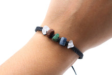 Load image into Gallery viewer, Cancer Zodiac Raw Gemstone Bracelet - Moonstone - Ruby - Emerald - Blue Saphire - Clear Quartz