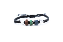 Load image into Gallery viewer, Cancer Zodiac Raw Gemstone Bracelet - Moonstone - Ruby - Emerald - Blue Saphire - Clear Quartz