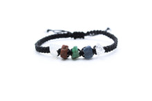 Load image into Gallery viewer, Cancer Zodiac Raw Gemstone Bracelet - Moonstone - Ruby - Emerald - Blue Saphire - Clear Quartz