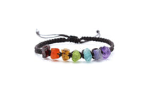 Load image into Gallery viewer, Raw Crystals Chakra Bracelet - Garnet - Carnelian - Citrine - Peridot - Blue Apatite - Tanzanite - Amethyst