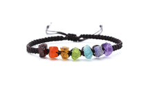 Load image into Gallery viewer, Raw Crystals Chakra Bracelet - Garnet - Carnelian - Citrine - Peridot - Blue Apatite - Tanzanite - Amethyst