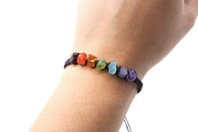 Load image into Gallery viewer, Raw Crystals Chakra Bracelet - Garnet - Carnelian - Citrine - Peridot - Blue Apatite - Tanzanite - Amethyst